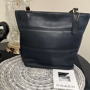 Coach Vintage Tribeca All Leather Black HandBag 9099 Made In USA